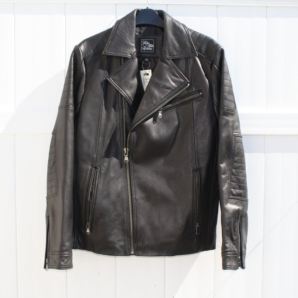 Asymmetrical Zip Leather Jacket Saks Fifth Avenue